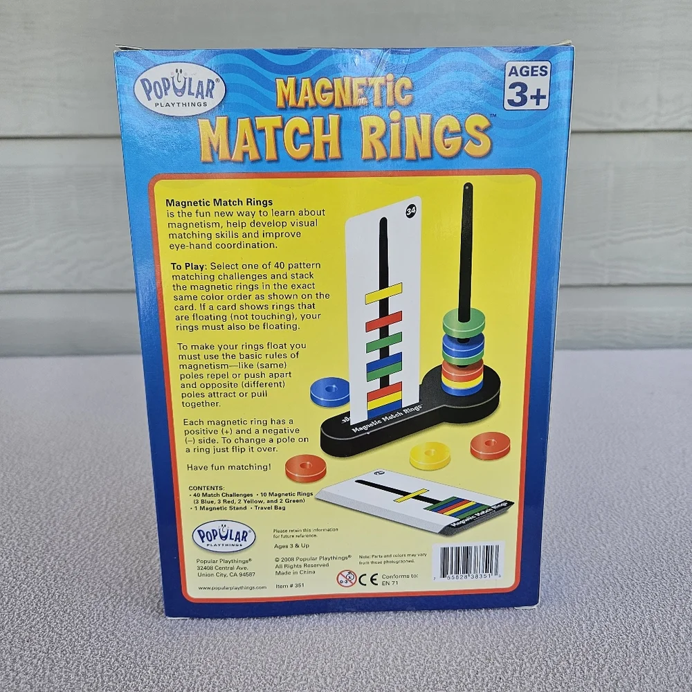 Popular Playthings Magnetic Match Rings Preschool Kindergarten Math Science - Picture 3 of 6